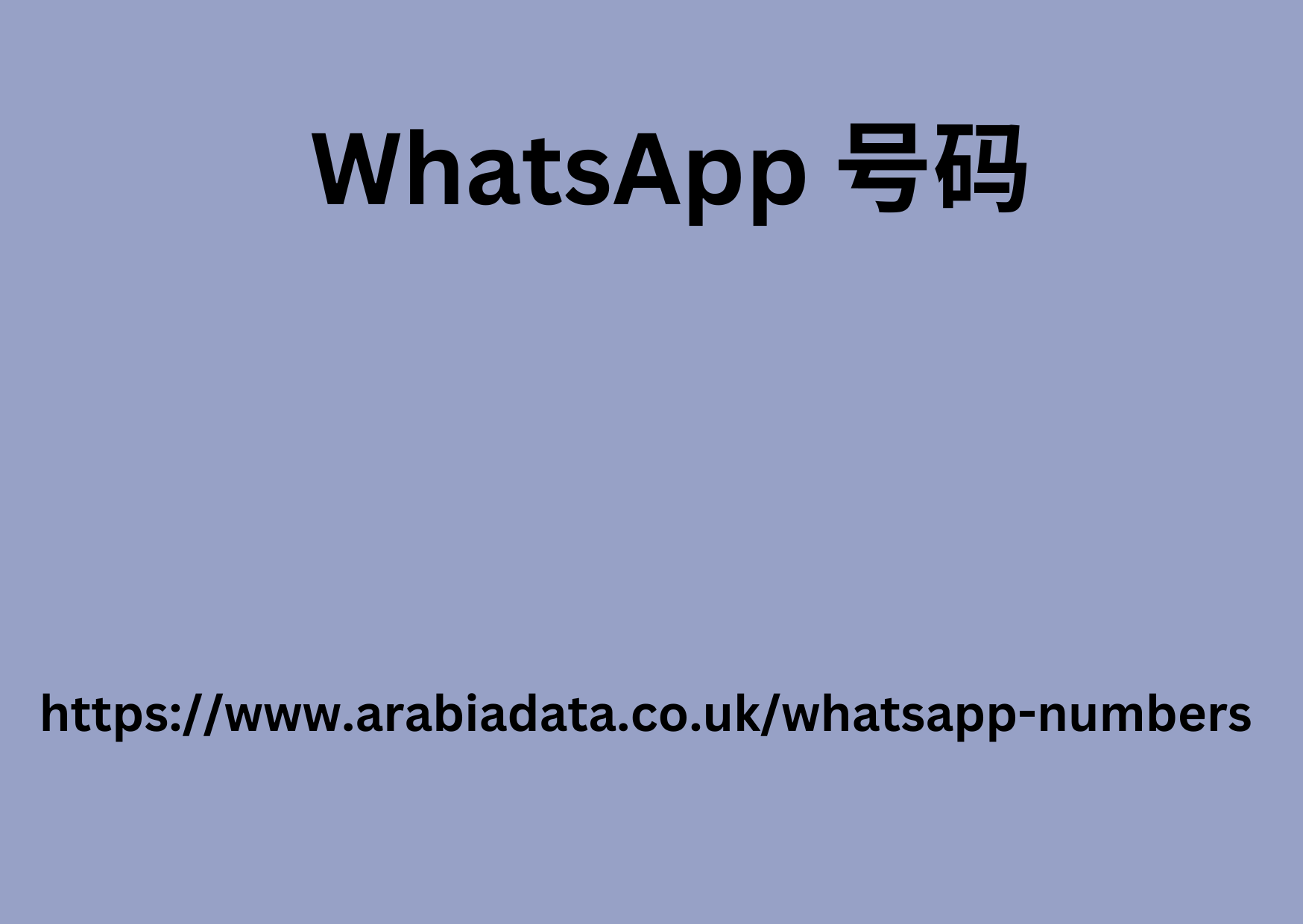 WhatsApp 号码 